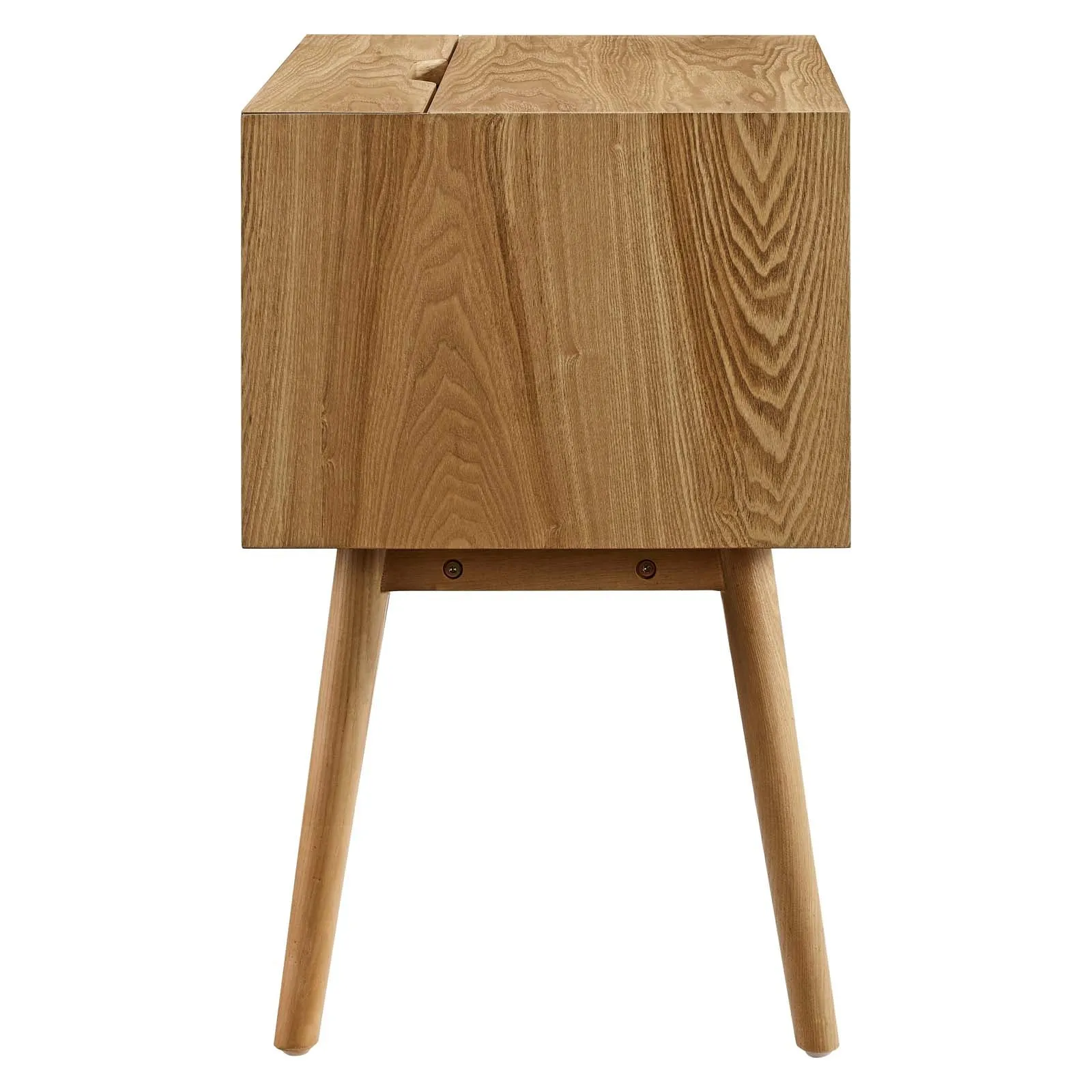 Ember Wood Nightstand With USB Ports