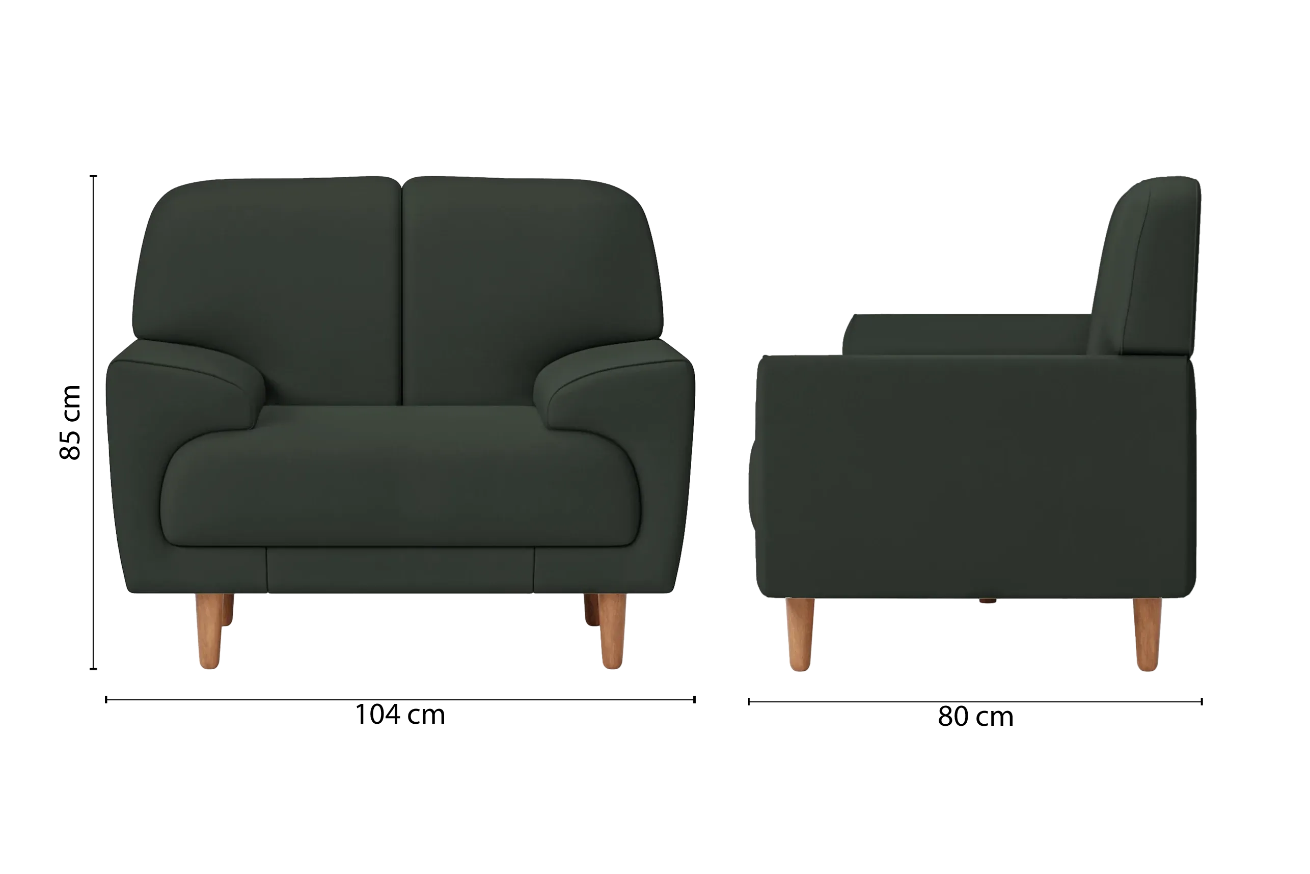 Ferrara Armchair Green Leather