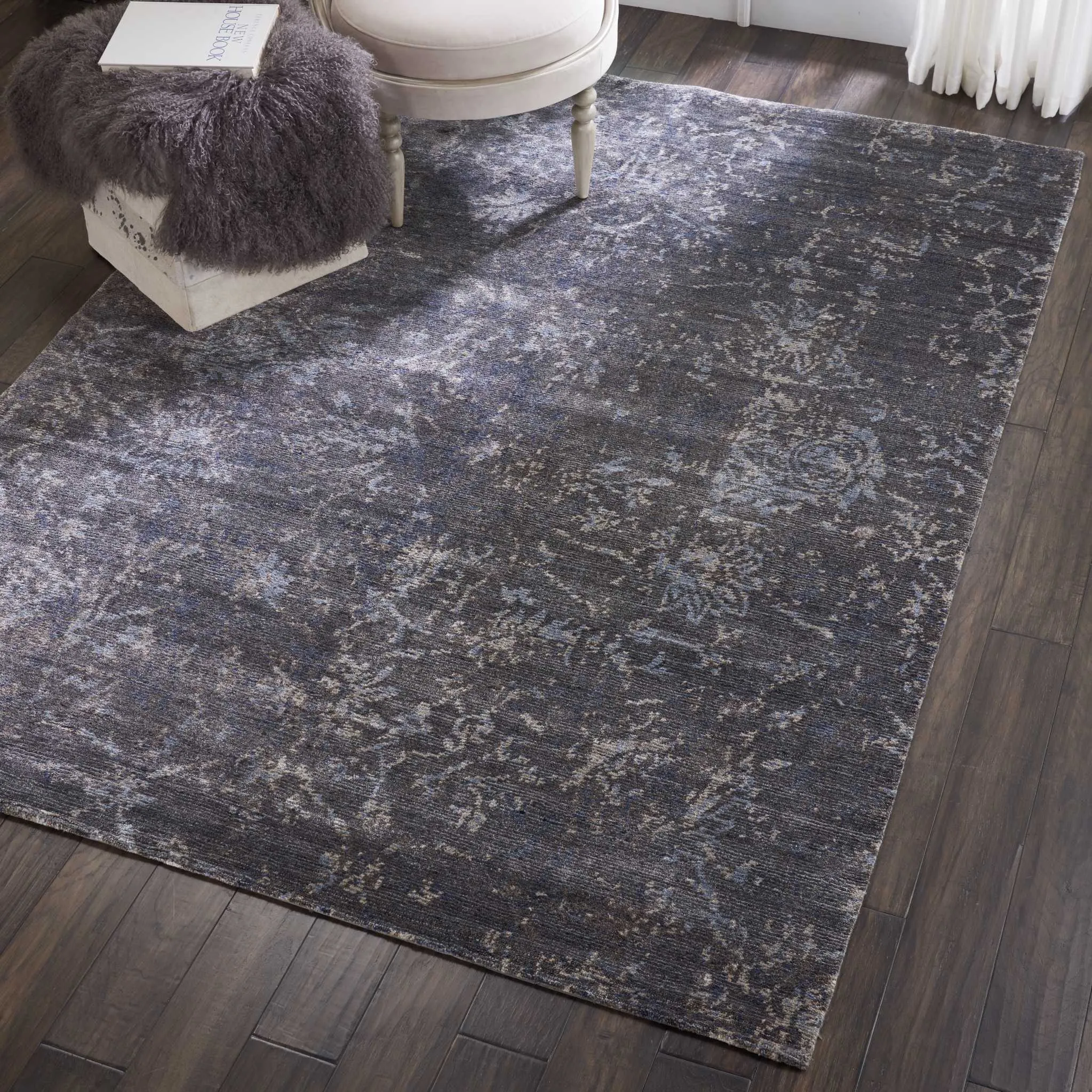 Grey Essentials Tibetan Style Contemporary Bamboo Rug