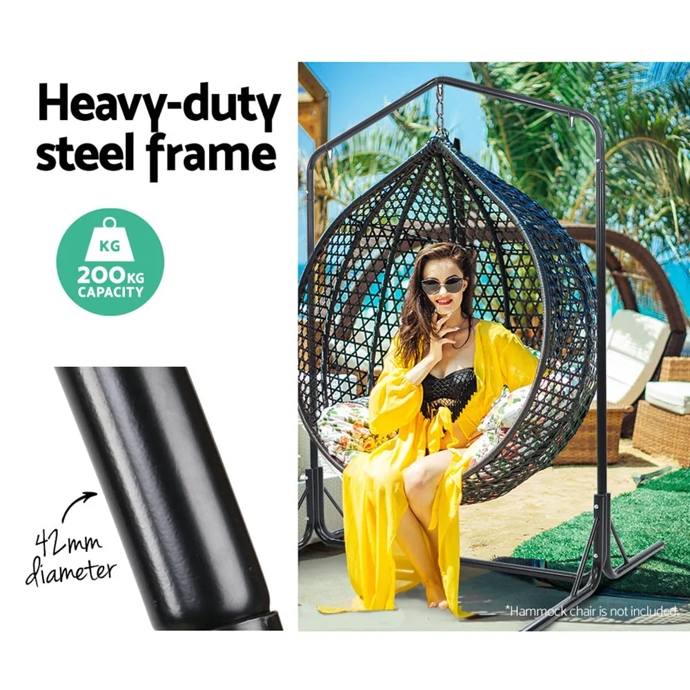 Heavy-Duty Steel Hammock Chair Stand 200kg 2-Person Outdoor Gardeon