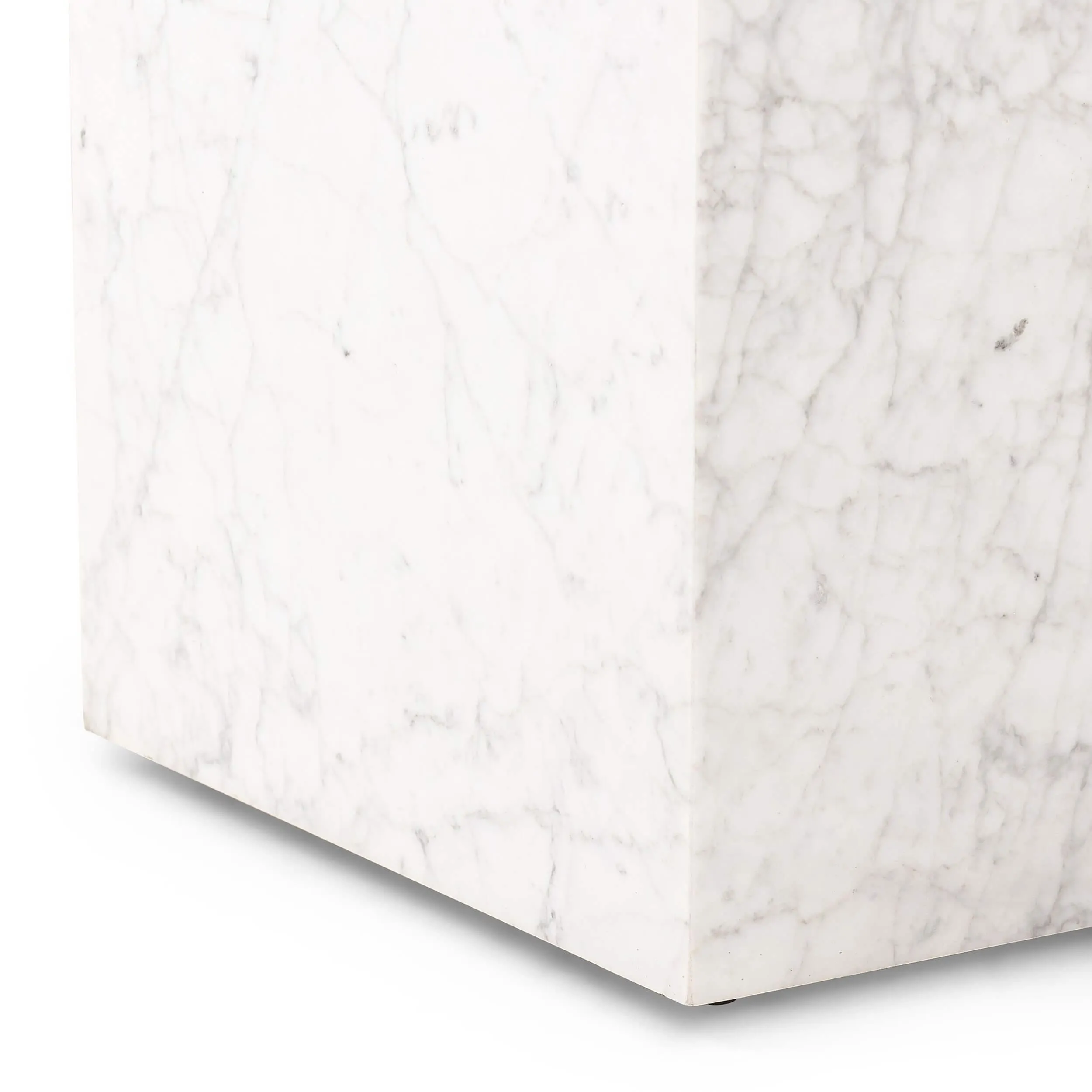 Hunter End Table, White Marble