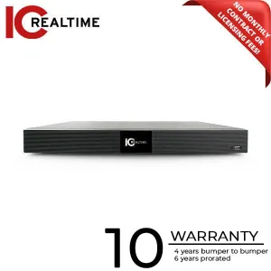 IC Realtime - NVR-FX08POE-1U4K1 / 8Ch Rack-Mount NVR / 16TB Max (Starting At 2TB HDD) / Integrated 8 Port POE / 8MP IP Support / 128Mbps Bandwidth