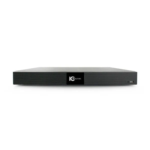 IC Realtime - NVR-FX08POE-1U4K1 / 8Ch Rack-Mount NVR / 16TB Max (Starting At 2TB HDD) / Integrated 8 Port POE / 8MP IP Support / 128Mbps Bandwidth