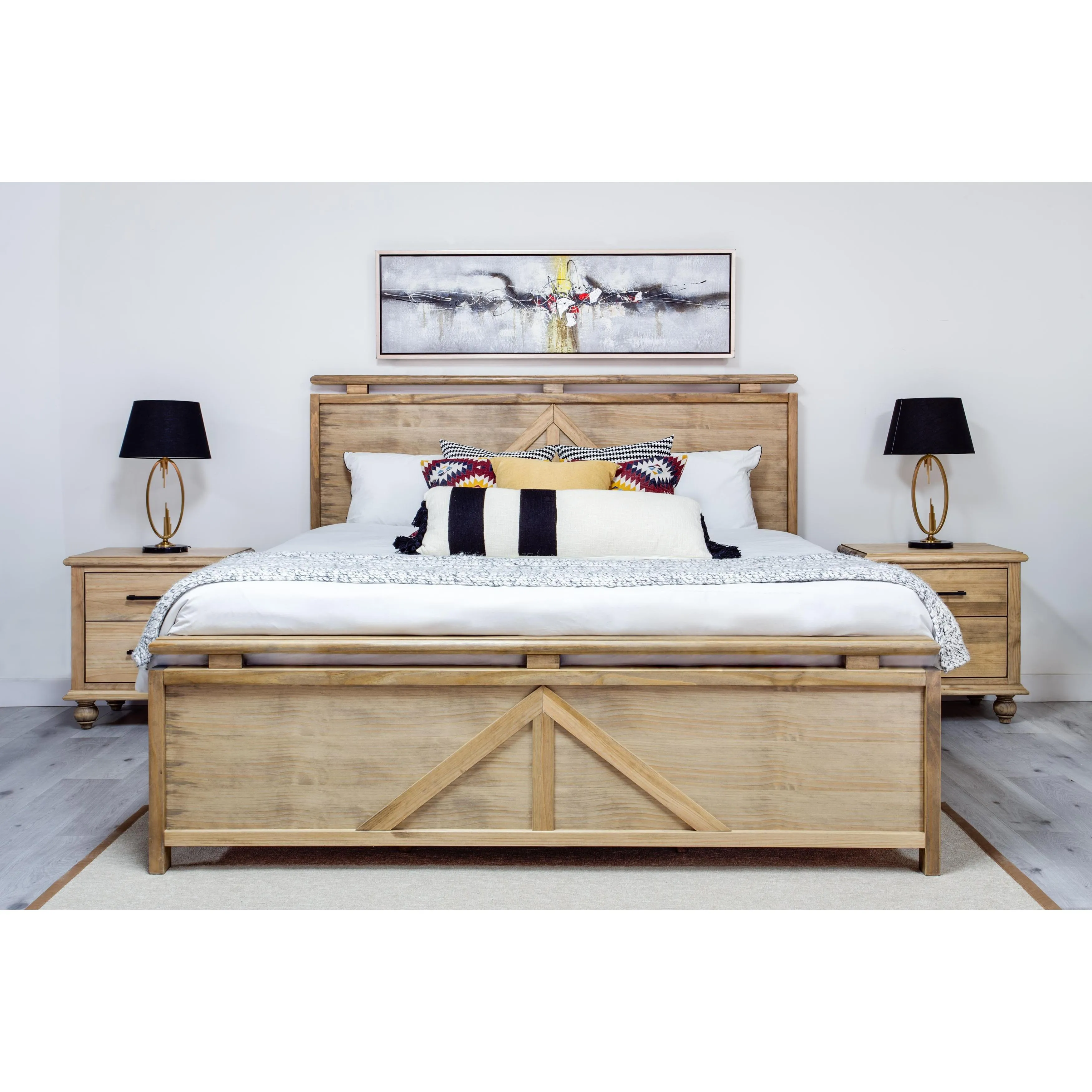 Mako Wood Furniture Victoria 8300 8 pc King Panel Bedroom Set