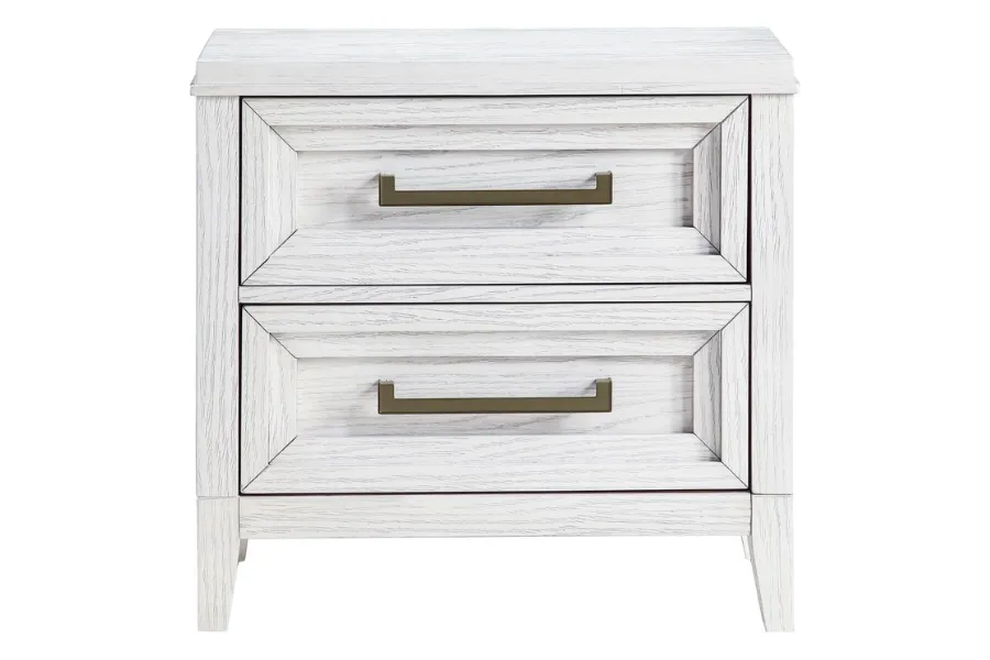 Marielle 2-drawer Nightstand Bedside Table Distressed White 224842