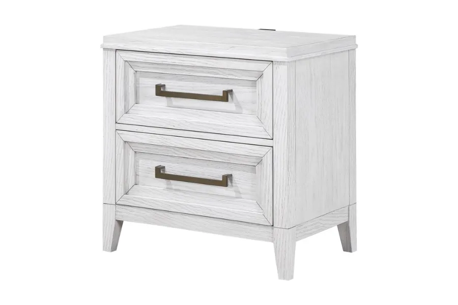 Marielle 2-drawer Nightstand Bedside Table Distressed White 224842