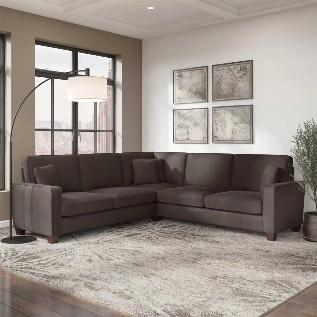 Moscow 5 Seater Corner L Shape Fabric Sofa For Living Room