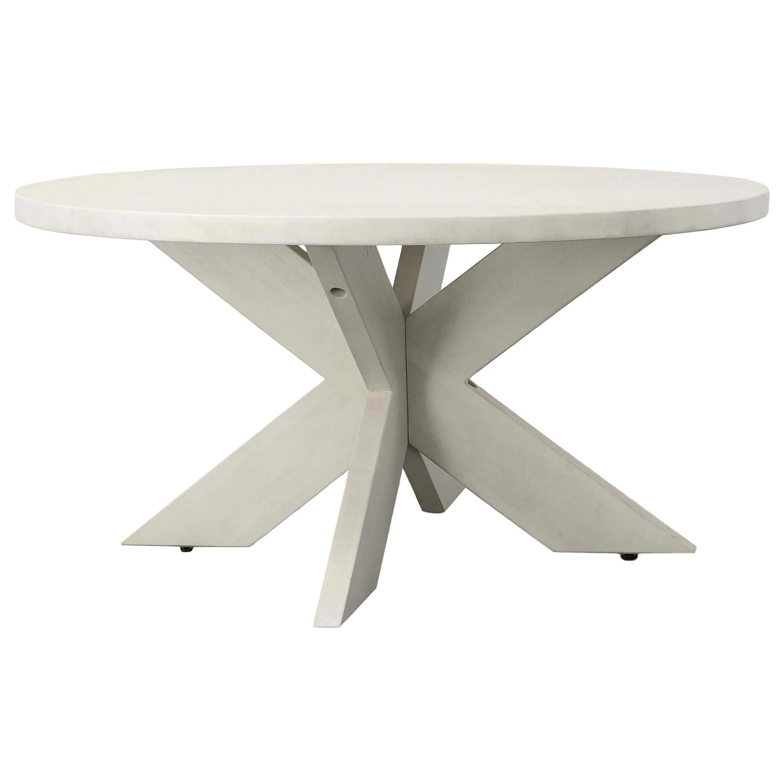 Nantes Round Dining Table, Antique White Wash