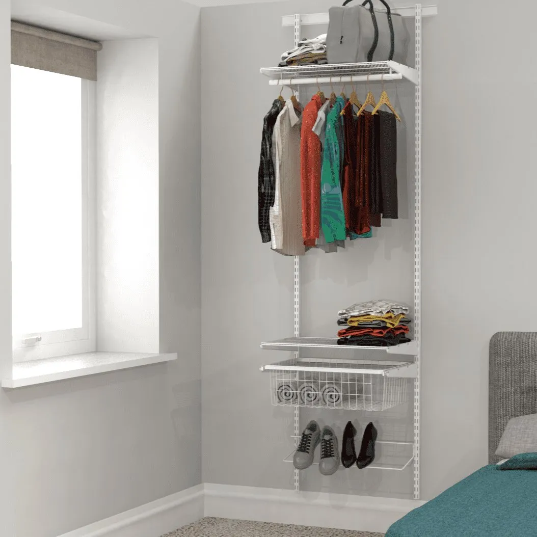 Open Wardrobe System with Shoe Storage 63cm (W) Static Shoe Shelf