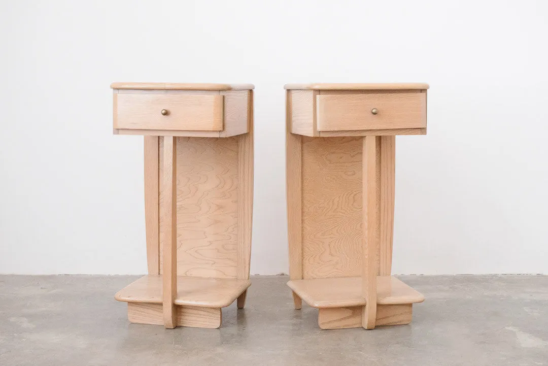 Pair Bleached Oak Nightstands