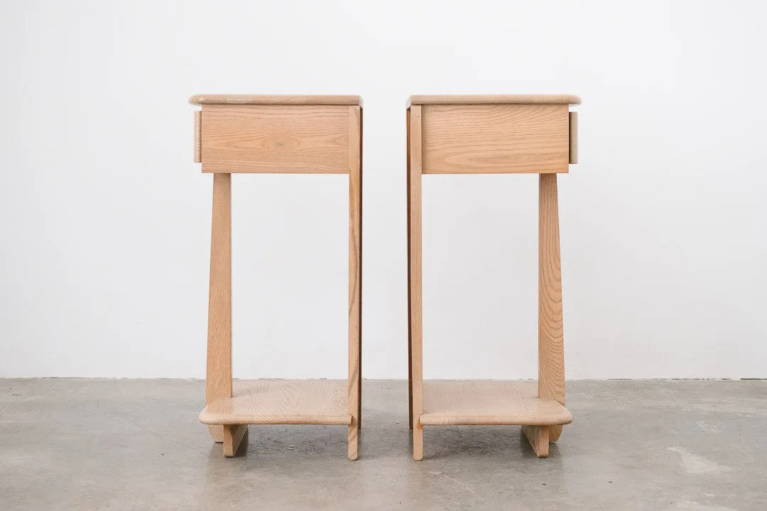 Pair Bleached Oak Nightstands