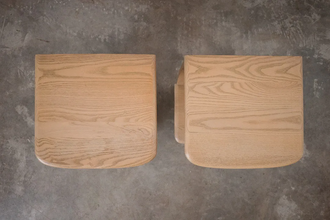 Pair Bleached Oak Nightstands