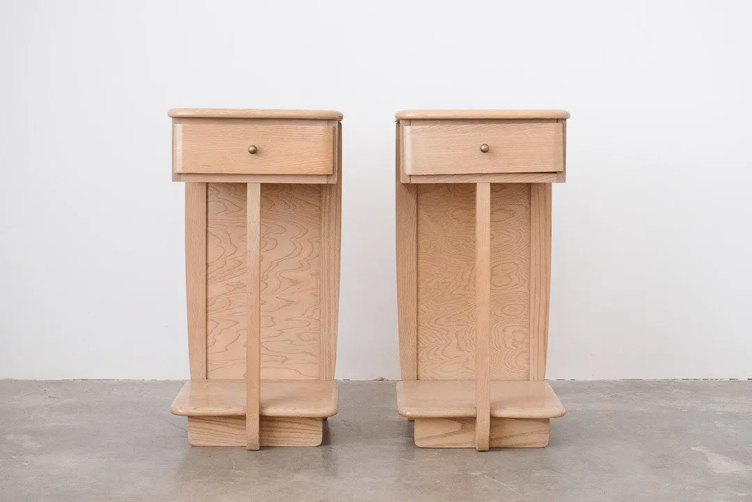 Pair Bleached Oak Nightstands