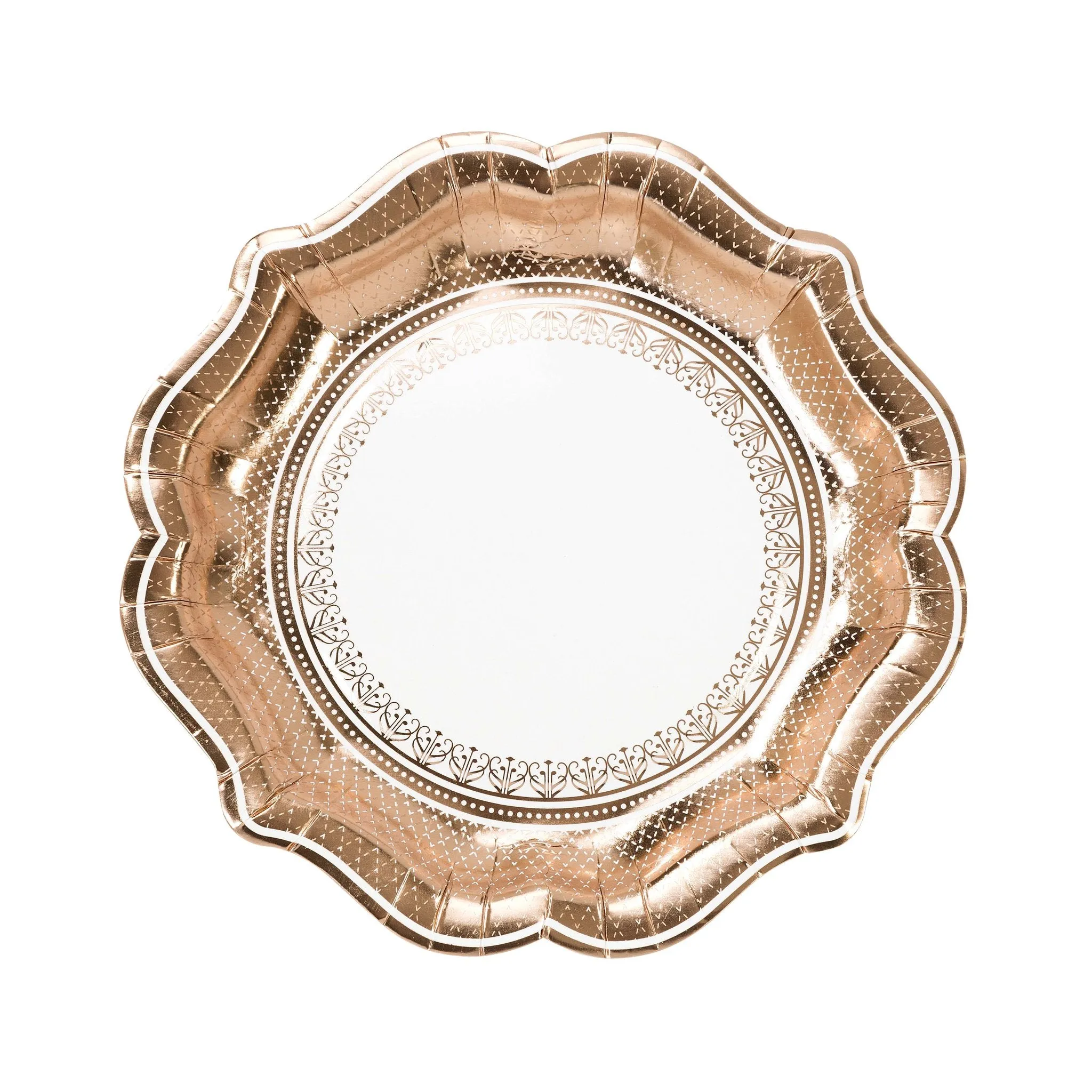 Party Porcelain Rose Gold Paper Plates