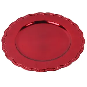 Red Decorative Melamine Charger Plate (33cm)