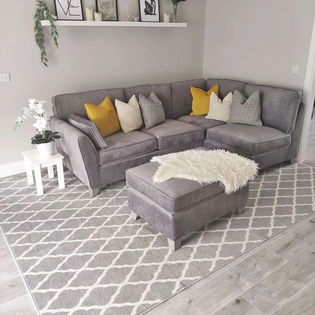 Round Circle Trellis Grey Rug