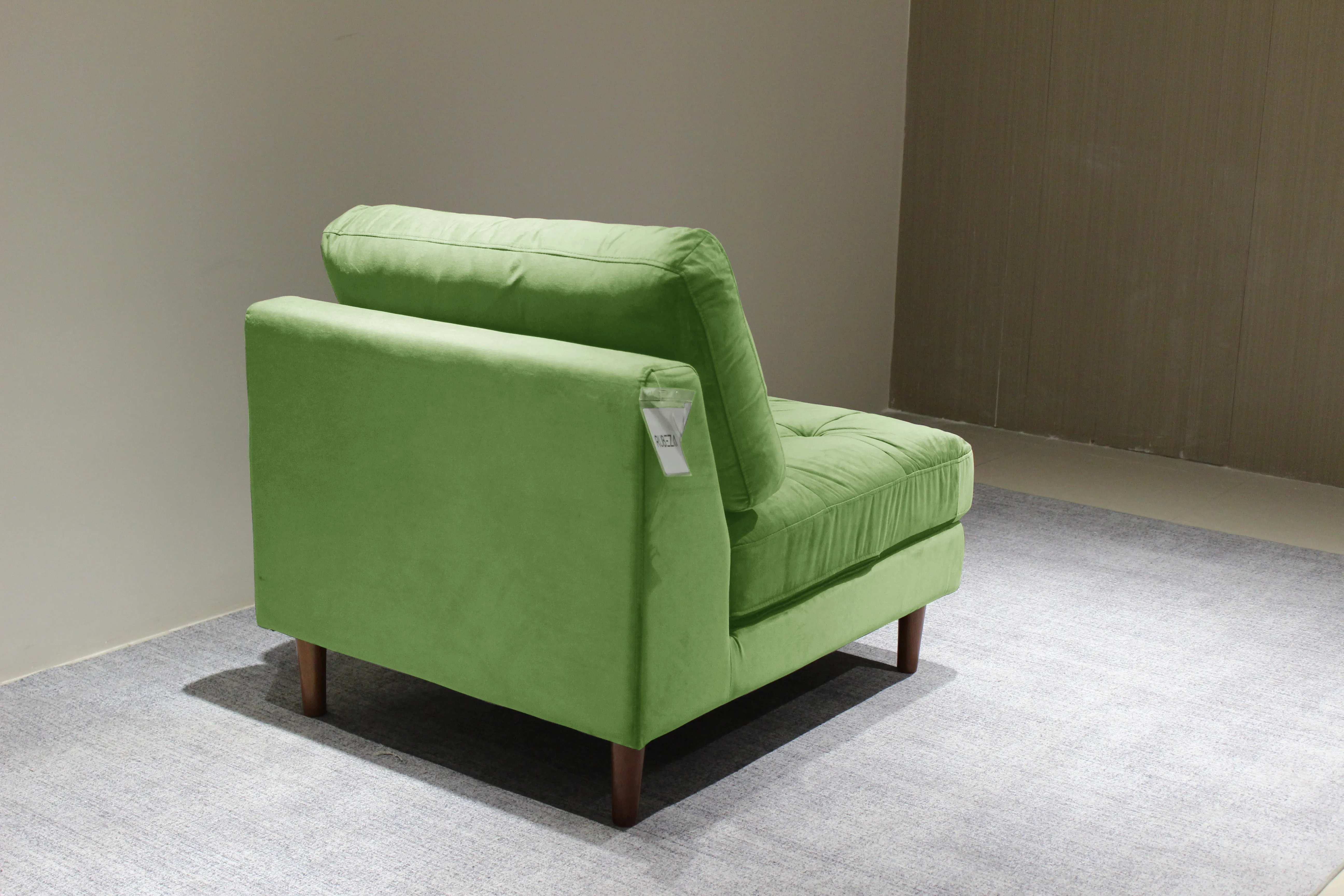 Rubeza Scott 5 Seater Right Hand Facing Chaise End Corner Sofa - Grass Green 2