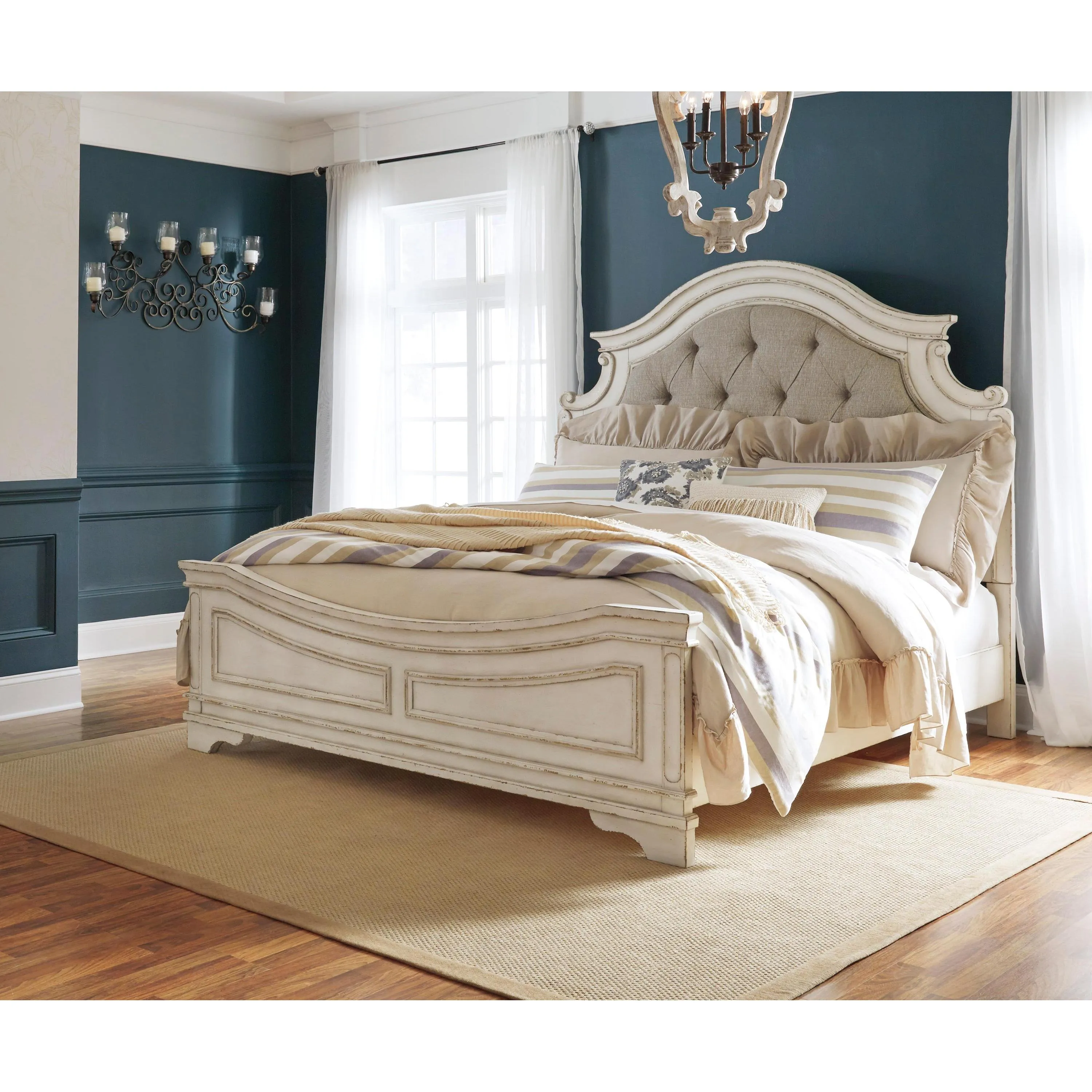 Signature Design by Ashley Realyn B743B61 8 pc Queen Upholstered Panel Bedroom Set