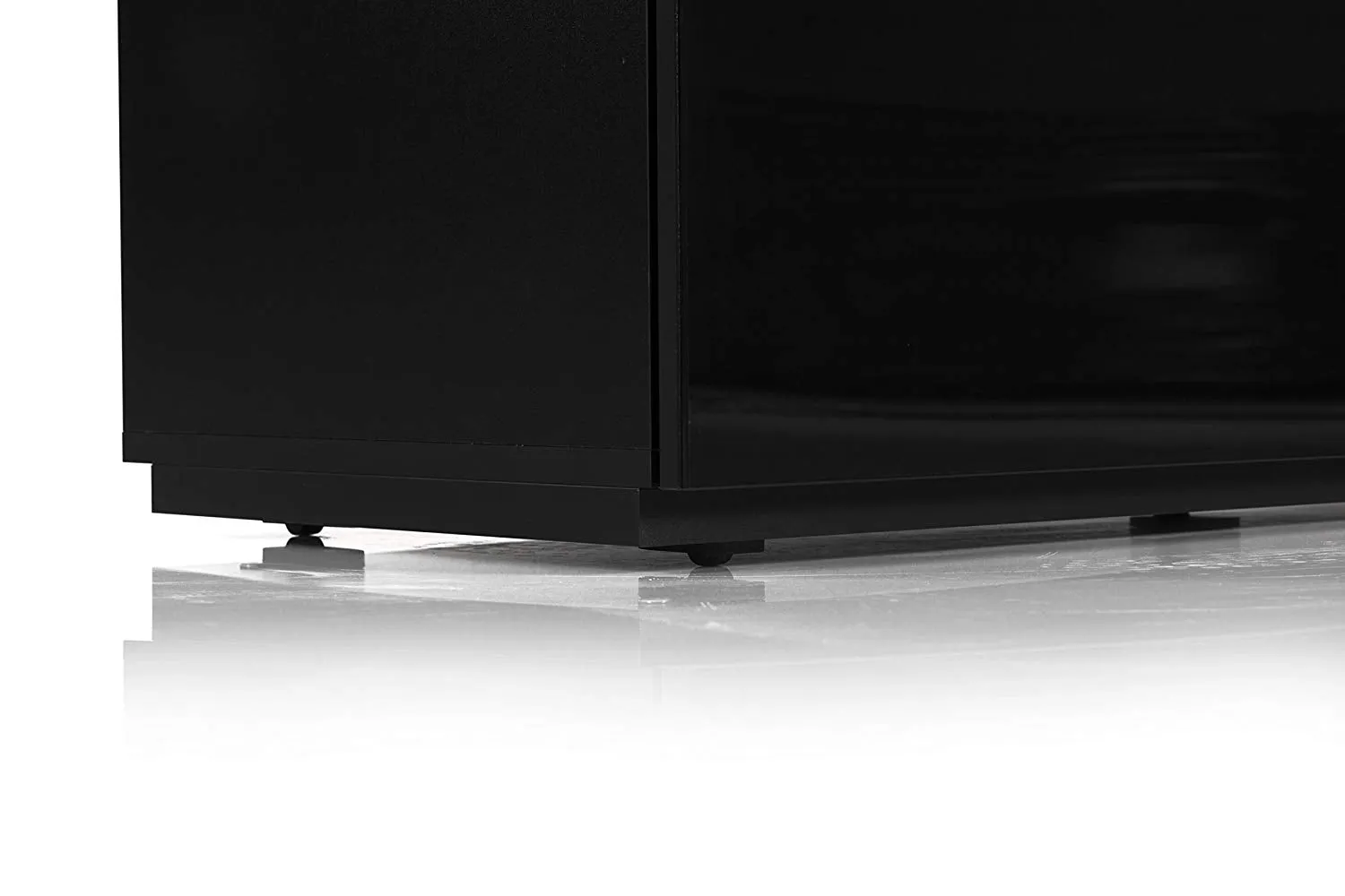 Sonorous Studio ST110 Modern TV Stand w/ Hidden Wheels for TVs up to 65" - Black / White Wood Cover