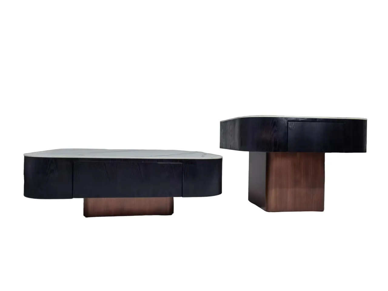 Styles Ceramic Top Set of 2 Coffee Table Set with Storage