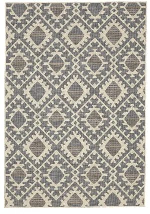 VIANA - 7'6"X9'6" INDOOR/OUTDOOR ODESSA RUG SKY BLUE IVORY