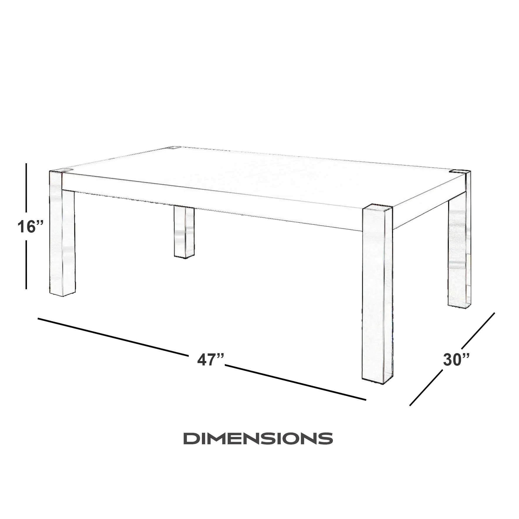 White High Gloss Coffee Table with Rectangular Stainless steel Leg